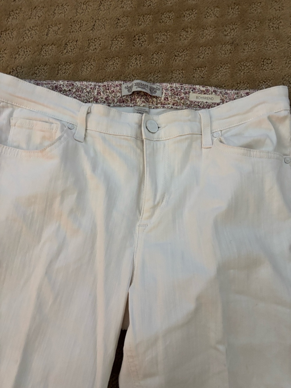 Vintage America Relaxed Boyfriend White Jeans